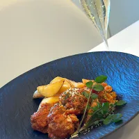 泡とご一緒に❤️また作っちゃったじゃない😆今宵はペンネと。