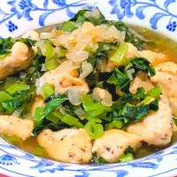 鶏ささみと小松菜のスープ煮
