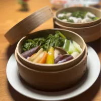 3/7の夕食　野菜の蒸籠蒸し|yoneさん