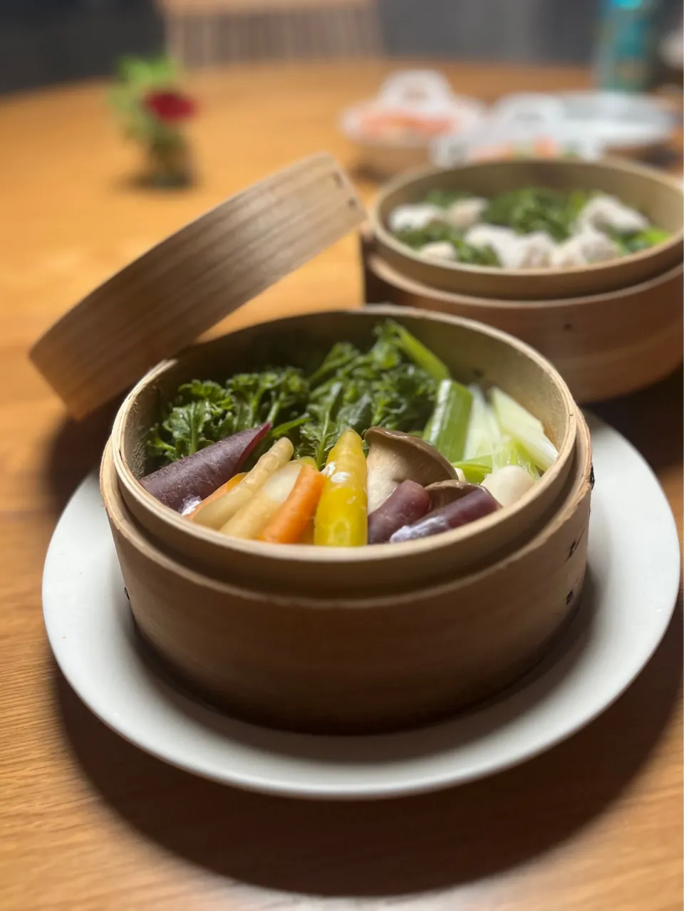 3/7の夕食　野菜の蒸籠蒸し|yoneさん