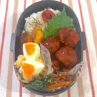 260309 黒酢肉団子　男子高校生弁当|Riieeさん