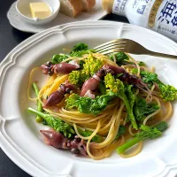 菜の花と蛍いかのパスタ|とんちんさん