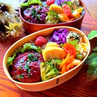 ハンバーグ弁当☘️| さらママさん