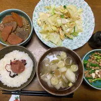 昼食　残り物寄せ集め定食| ATさん