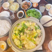 ＊採れたて野菜と持ち寄りごはん。お鍋とブンチャー♬＊|ultramarineさん