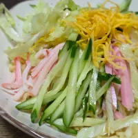 パパ作🥸雪がちらついてるけど冷やし中華|ぱんだのままんさん