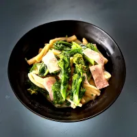 菜の花とベーコンのパスタ|マロンさん