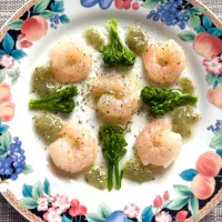 エビの前菜ハラペーニョオイルソース| 栃倉 直人さん