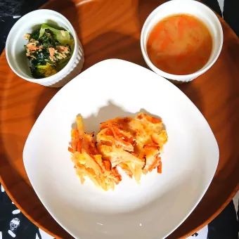 Snapdishの人気料理写真:朝からしっかりごはん(*ﾟ∀ﾟ*)✨