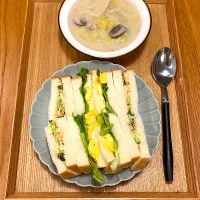 小えびとブロッコリーのサンドイッチと鶏肉と白菜のクリーム煮|Atelier Sekiさん