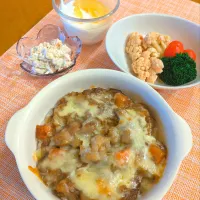 ☆カレードリア　☆カリフラワーオーロラ和え　☆ホッキ貝サラダ　☆ヨーグルト|chikakoさん