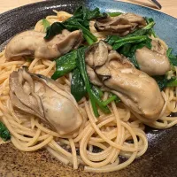 カキとホウレンソウ　特製しょうゆ味バター風味🦪🌱🍝|buhizouさん