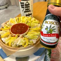 蒸籠蒸し＆エキストラバージンオイルかけ