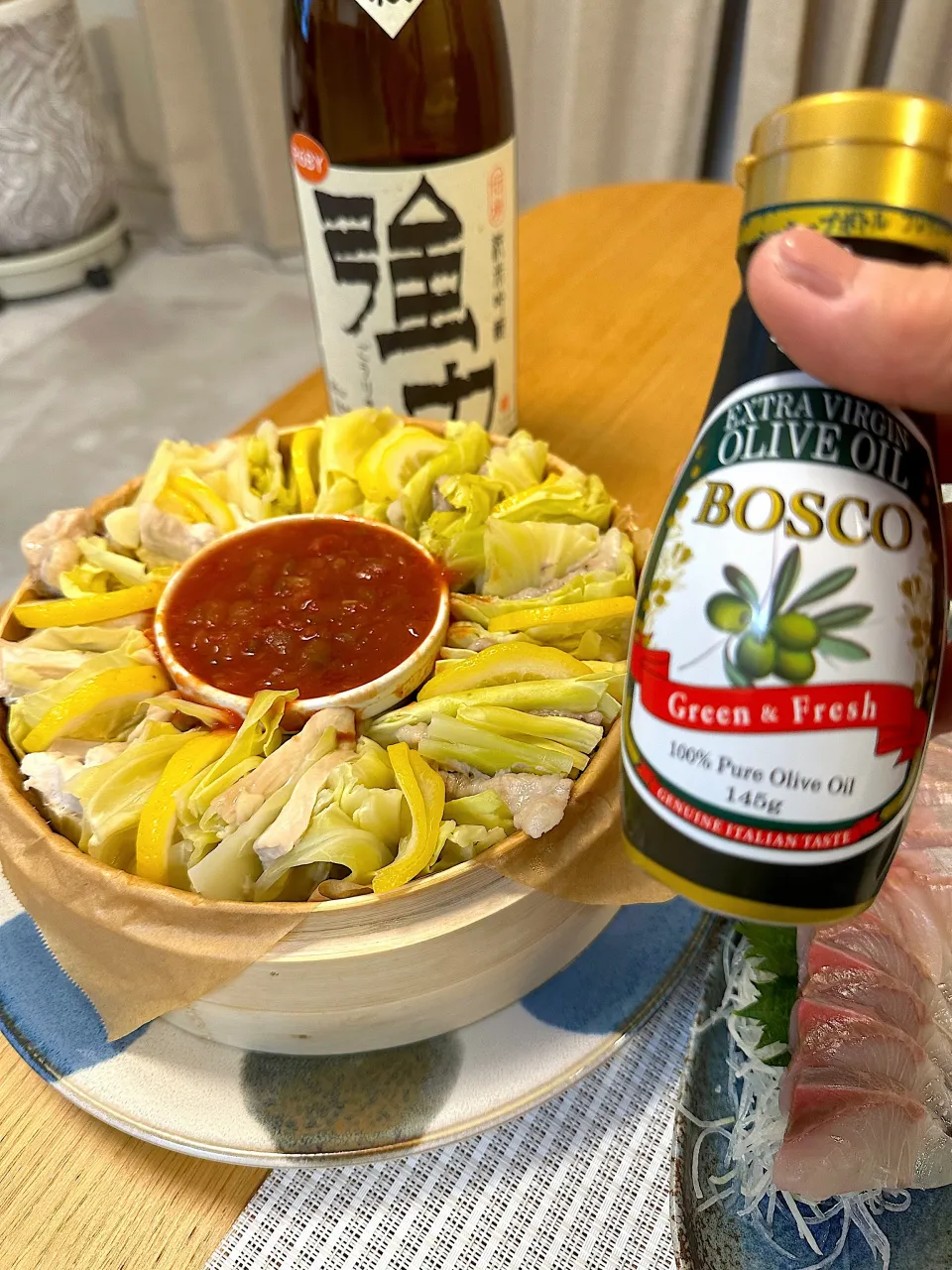 蒸籠蒸し＆エキストラバージンオイルかけ|MOMO-chan☻さん