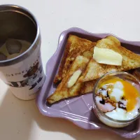 Good morning breakfast 🌞❤️😋Eggs & hokkaido milk toasts iced latte|🍒lynnlicious🍒さん