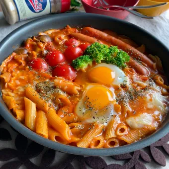 Snapdishの人気料理写真:ワンパン☆トマト鍋風ペンネ