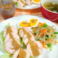 鶏むね肉のホイル蒸し ごまソース|みったんさん