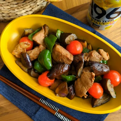 「メインディップ 豚バラなすのバルサミコ炒め」を使ってみたSnapdishの料理・レシピ写真:豚と茄子のﾊﾞﾙｻﾐｺ炒め