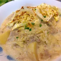 豚挽肉とキャベツのクリーム煮|じゅんさんさん