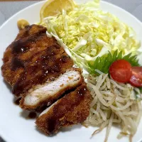 トンカツ×もやしの梅昆布茶ナムル|morimi32さん