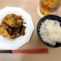 ナスと鶏肉の甘辛炒め🍆|S h i z🦋さん