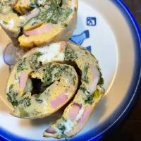 春菊とベーコンのオムレツ|DKさん