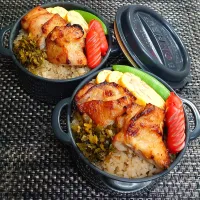 母とムスコのラブラブおソロ♪後期試験ファイト!さくらごはんで鶏肉の西京焼き乗っけ弁当|からあげビールさん