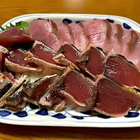 鰹のタタキとハマチのお刺身❗️( ◠‿◠ )✨