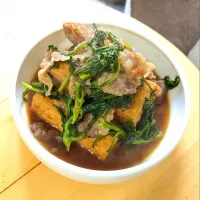 春菊＆牛肉のっけ厚揚げ煮|mi_neneco♪さん