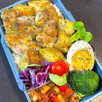 鶏肉とじゃがいものバジルソース炒め弁当|hichanさん