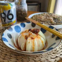 新玉ねぎのﾚﾝｼﾞ蒸し