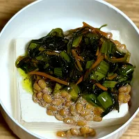 ☆野沢菜昆布納豆冷奴|まぁたんさん