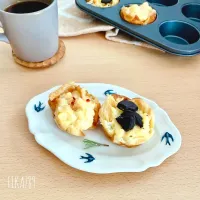 スーパーのクロワッサンで　ちっちゃなカスタードパイ