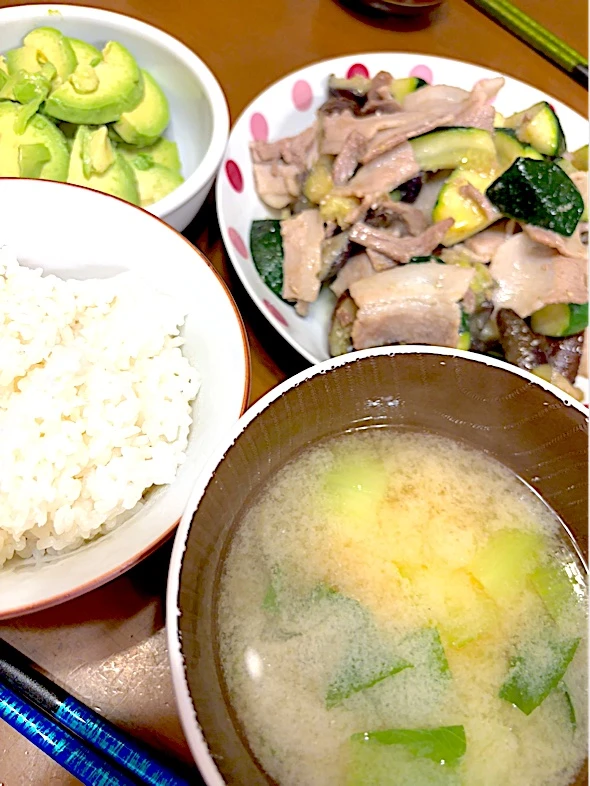 豚肉と茄子とズッキーニのニンニクあっさり炒め|masaさん