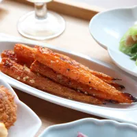 間引きした人参のグリル|マユマユさん