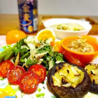 椎茸に余りもん詰焼きなど|tonaさん