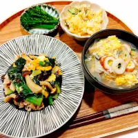 🐷夜【タアサイと卵の豚肉炒め】🥬🥚|Laniさん