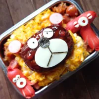 漢の…自分用🍱ハンバーグオムライス弁当