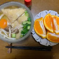 昼食　月見キツネうどん|ATさん