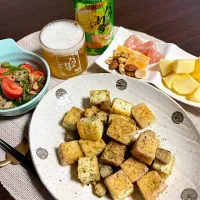 3/13晩酌：厚揚げと牛蒡のカリカリ焼き|ななみんさん