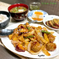 肉団子と野菜の黒酢ソース炒め| 亜矢子さん