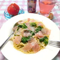 生ハムと菜の花のジェノベーゼ|うたかた。さん