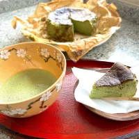 🌸抹茶バスクチーズケーキ🧀🍵