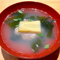 ③3月13日・［春を感じる🌸和食屋さんのコース😋✨］ハマグリとタケノコの椀物・❣️（ワカメが美味かった😂💦笑）