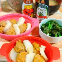 肉だんごと長芋のレンジ蒸し|みったんさん