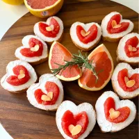 グレフルdeハートのオープンサンド❤️