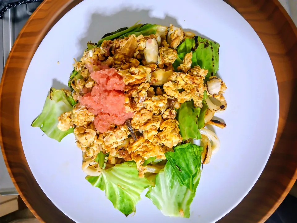 大豆のお肉で焼きうどん😆✨|ぽんすけさん