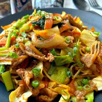 【1人ランチ】豚キムチパスタ|まなまな♡さん