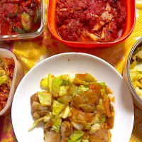 柿酢で酢豚　漬物色々|4jinoanataさん