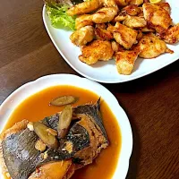 子持ちカレイの煮付け＆鶏むね肉のニンニク醬油焼き| 単身赴任のっちさん